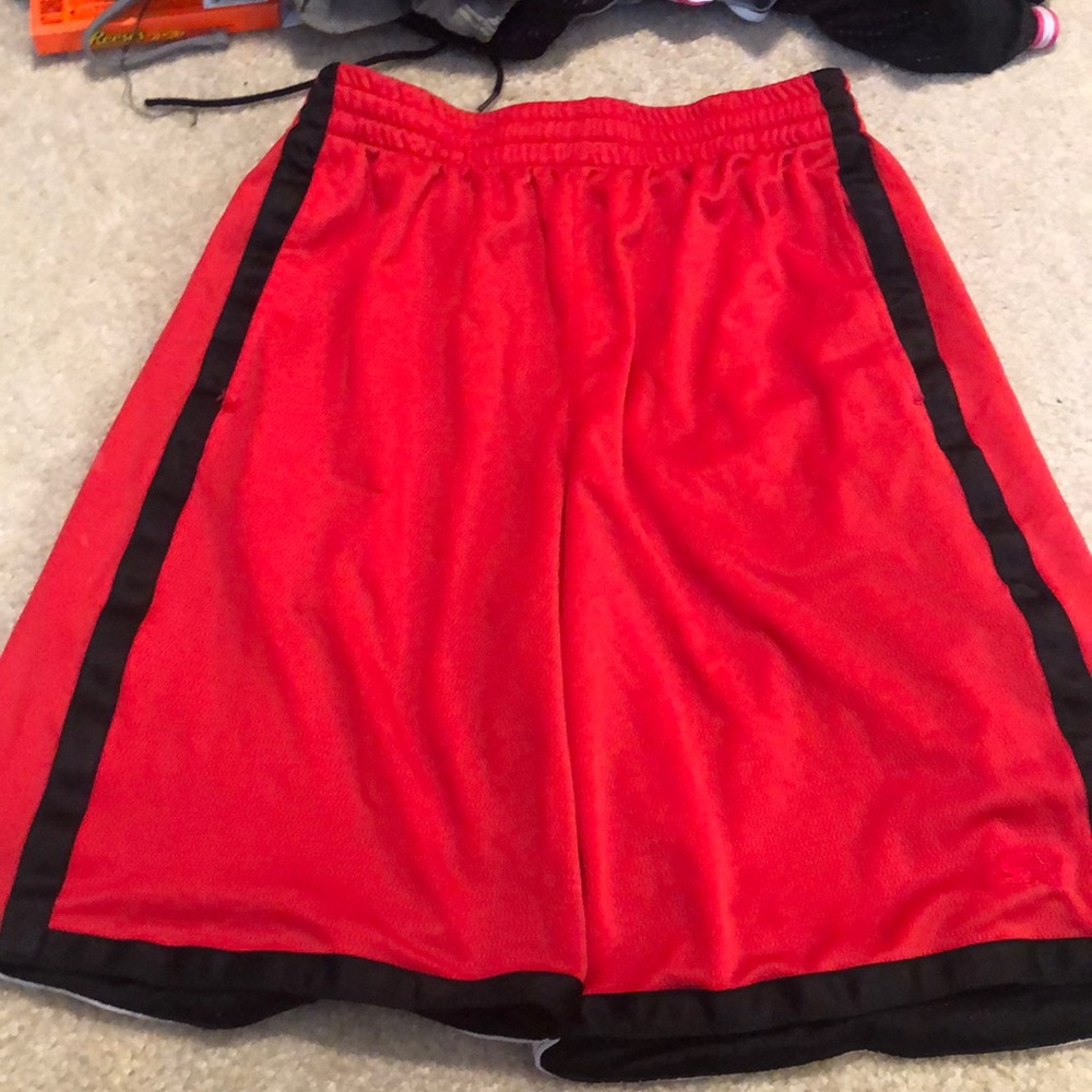 Reversible black & red shorts